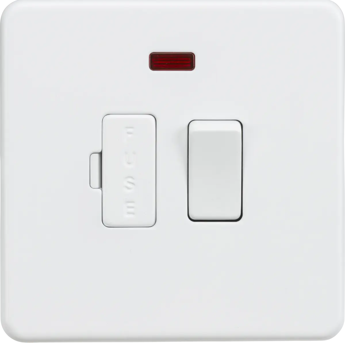 ML Knightsbridge Screwless 13A Switched Fused Spur Unit with Neon - Matt White ML Knightsbridge