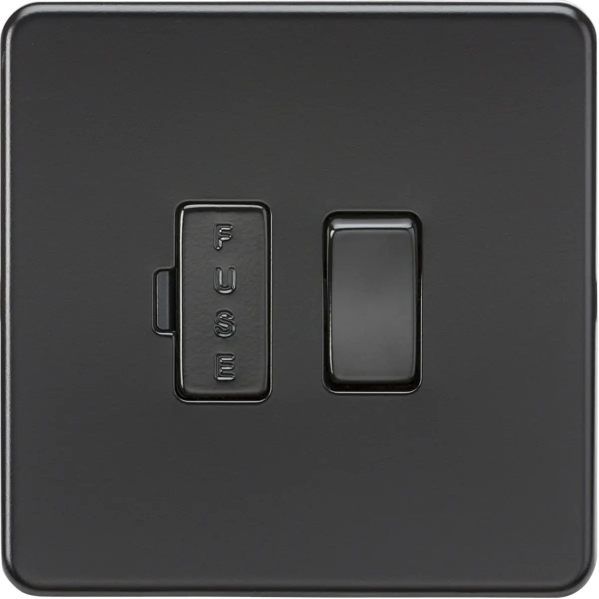 ML Knightsbridge Screwless 13A Switched Fused Spur Unit - Matt Black ML Knightsbridge