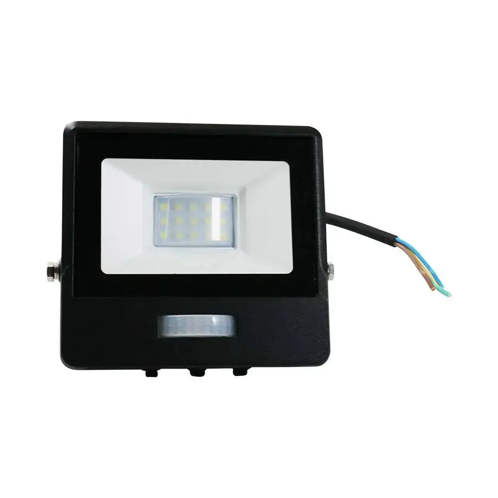 V-Tac 10W Daylight Samsung Chip LED Floodlight PIR 6500K- Black V-TAC