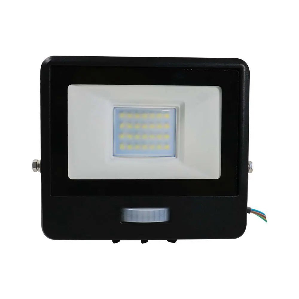 V-Tac 20W LED Floodlight Daylight PIR Samsung Chip 6500K- Black V-TAC