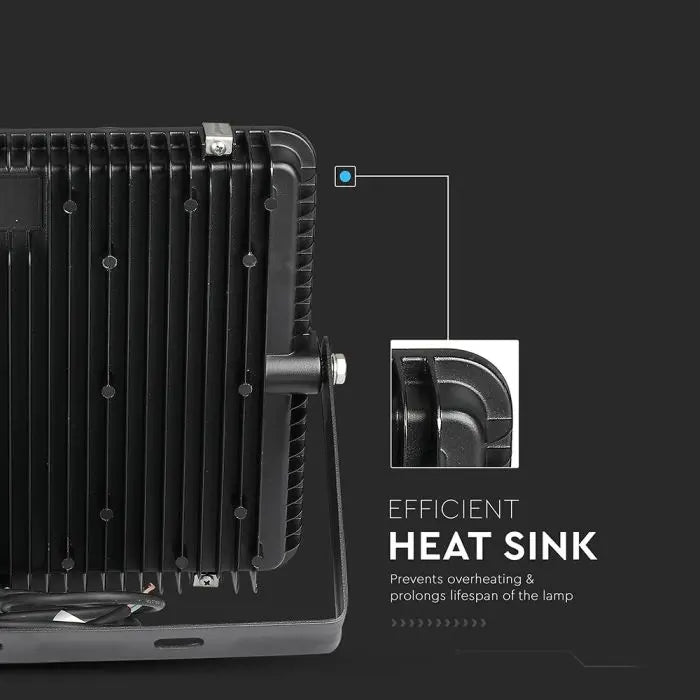 V-Tac 200W LED Floodlight Daylight Samsung Chip 6500K- Black V-TAC