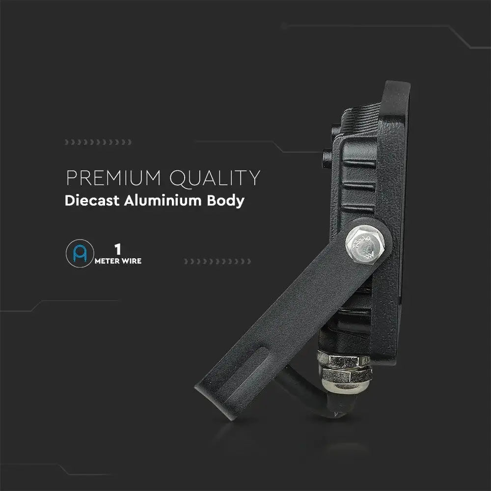 V-Tac 10W Daylight Samsung Chip LED Floodlight 6500K- Black V-TAC