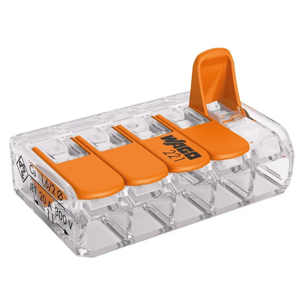 Wago 221-615 6mm Slim Lever Connector Terminal Block (15 Box) WAGO