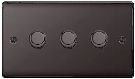 BG Nexus Metal 3 Gang Dimmer Switch in Black Nickel - NBN83-01 BG (British General)