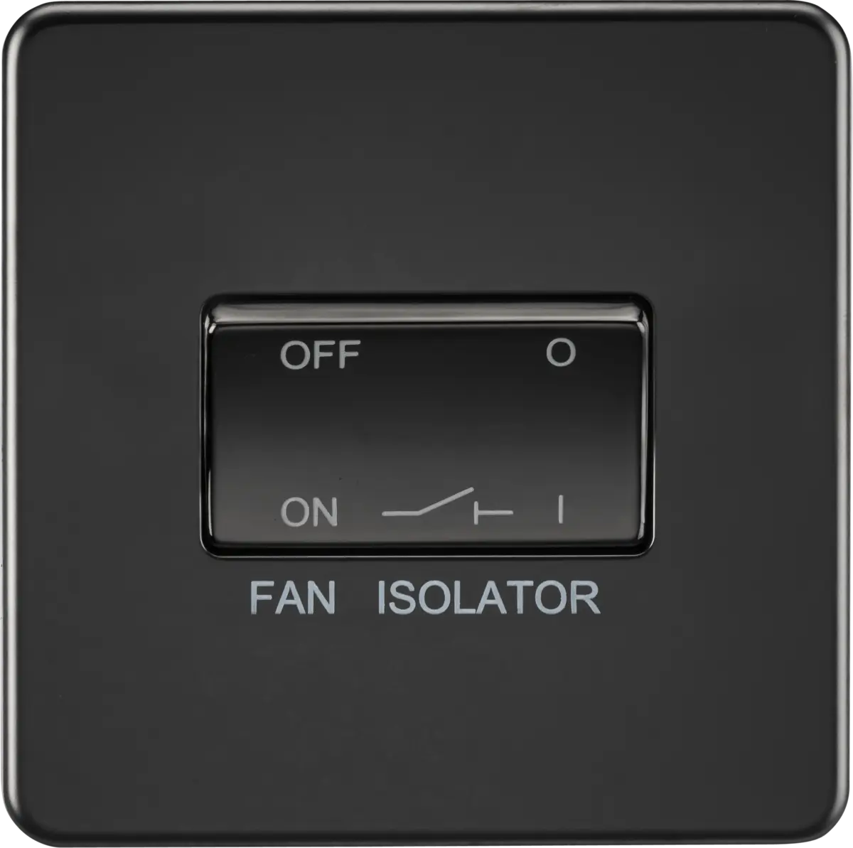 ML Knightsbridge Screwless 10AX 3 Pole Fan Isolator Switch - Matt Black ML Knightsbridge