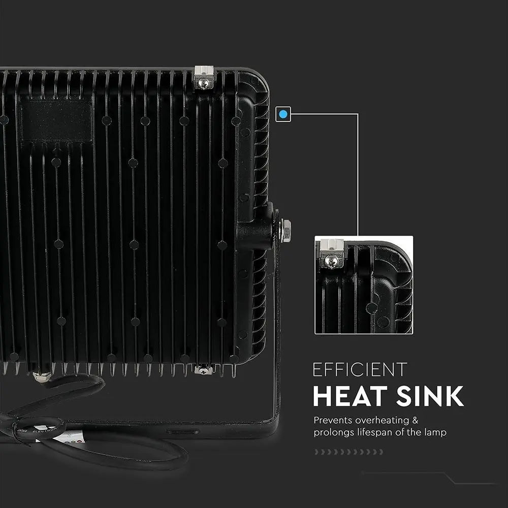 V-Tac 150W LED Floodlight Daylight Samsung Chip 6500K- Black V-TAC