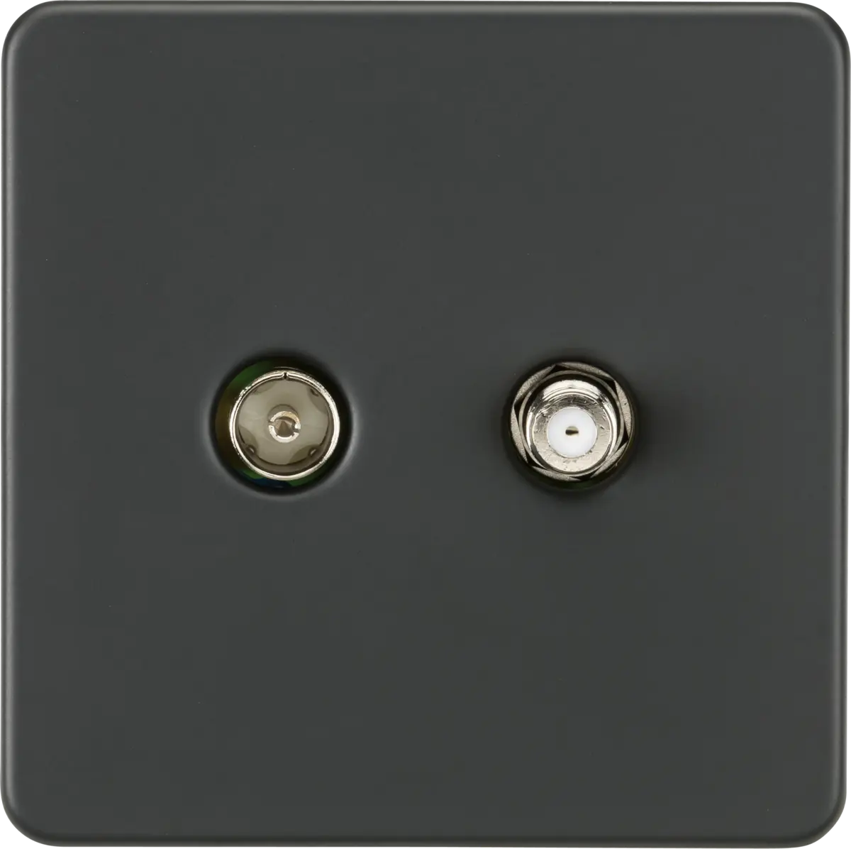 ML Knightsbridge Screwless 1 Gang TV and SAT TV Outlet (isolated) - Anthracite ML Knightsbridge