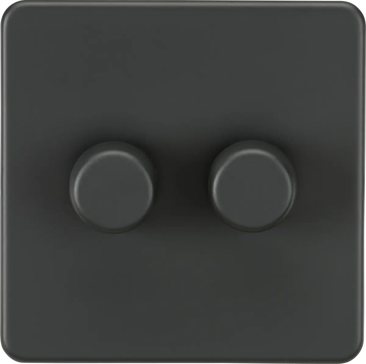 ML Knightsbridge Screwless 2 Gang 2-way 10-200W (5-150W LED) Trailing Edge Dimmer - Anthracite ML Knightsbridge