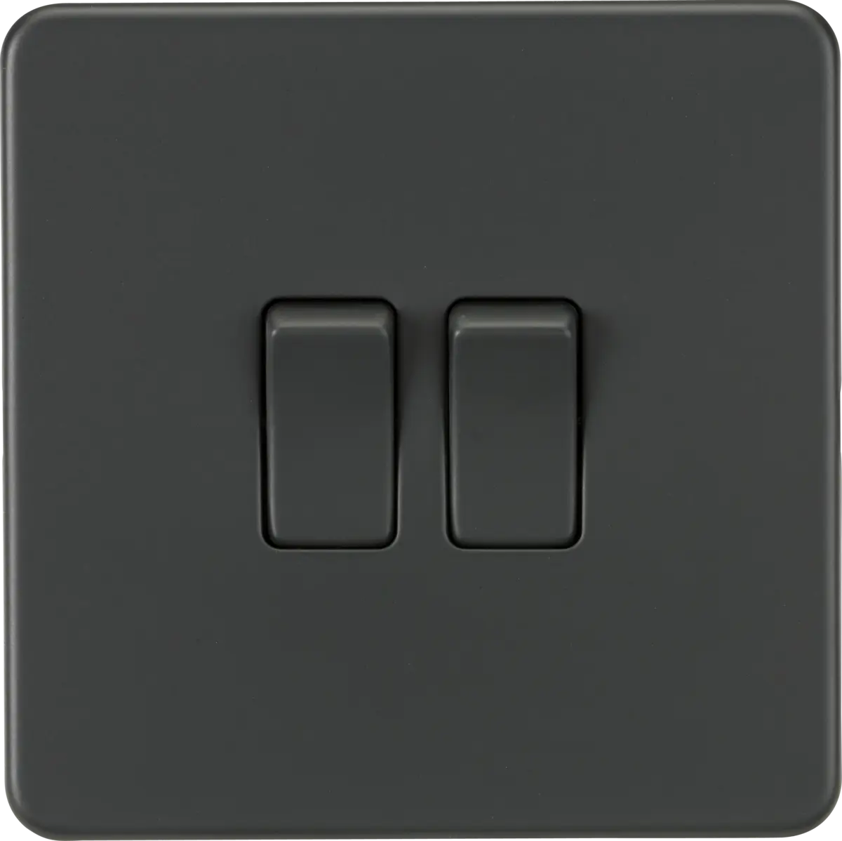 ML Knightsbridge Screwless 10AX 2 Gang 2-Way Light Switch - Anthracite ML Knightsbridge