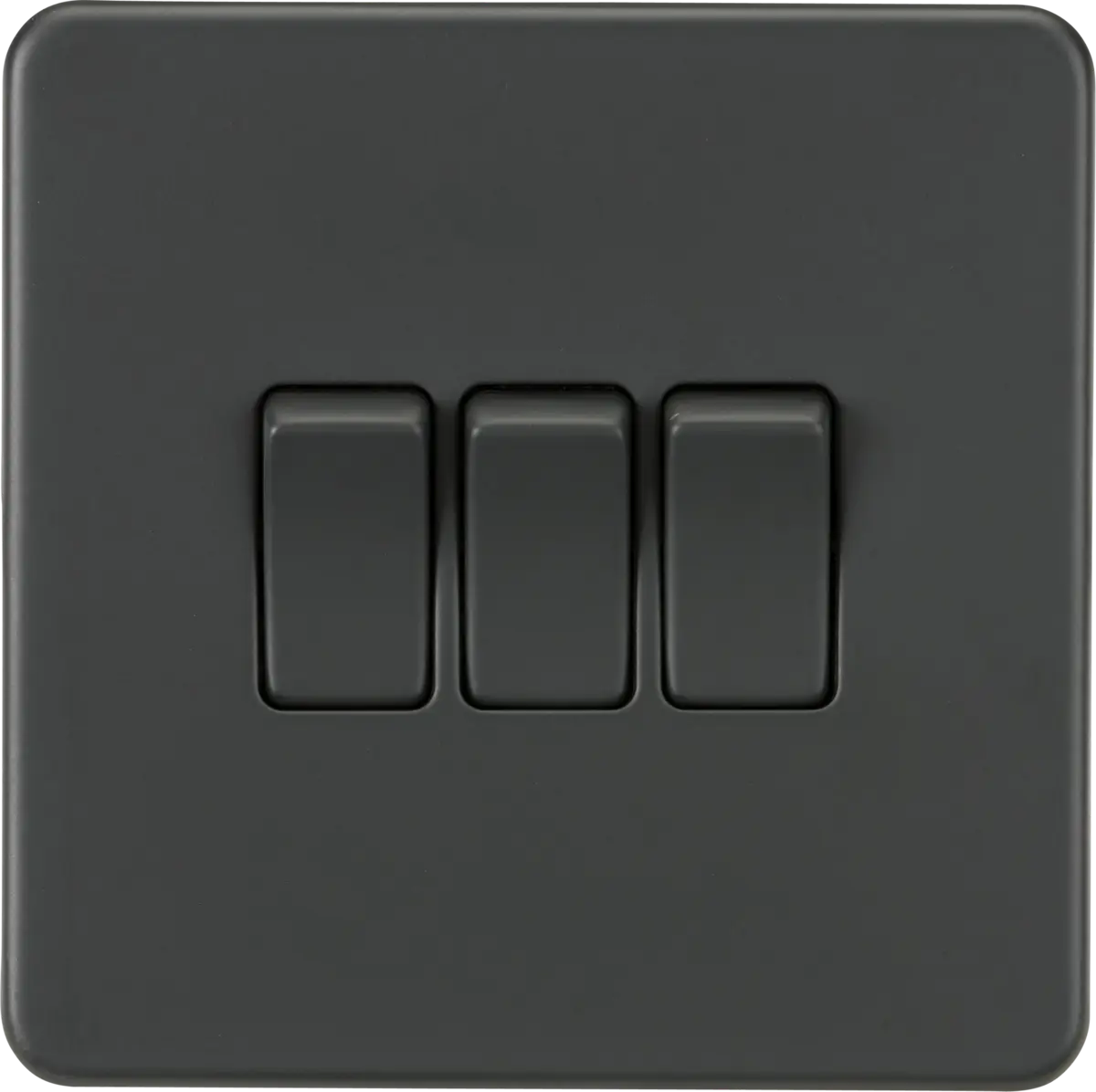 ML Knightsbridge Screwless 10AX 3 Gang 2-Way Light Switch - Anthracite ML Knightsbridge