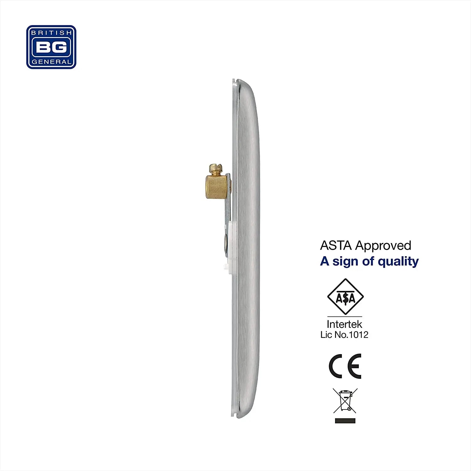 BG Nexus Metal Single Blanking Plate in Brushed Steel - NBS94-01 BG (British General)