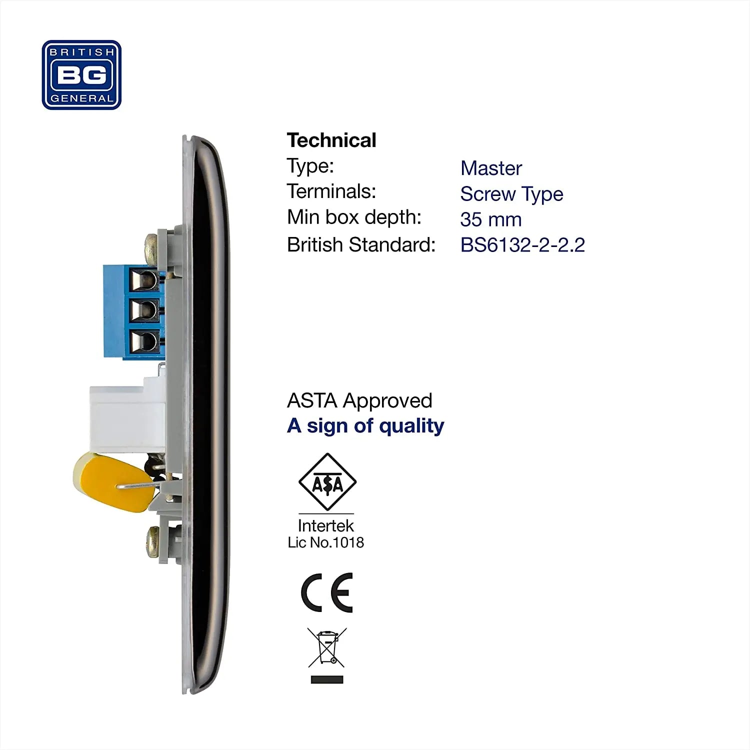 BG Nexus Metal Master Telephone Point in Black Nickel - NBNBTM1-01 BG (British General)