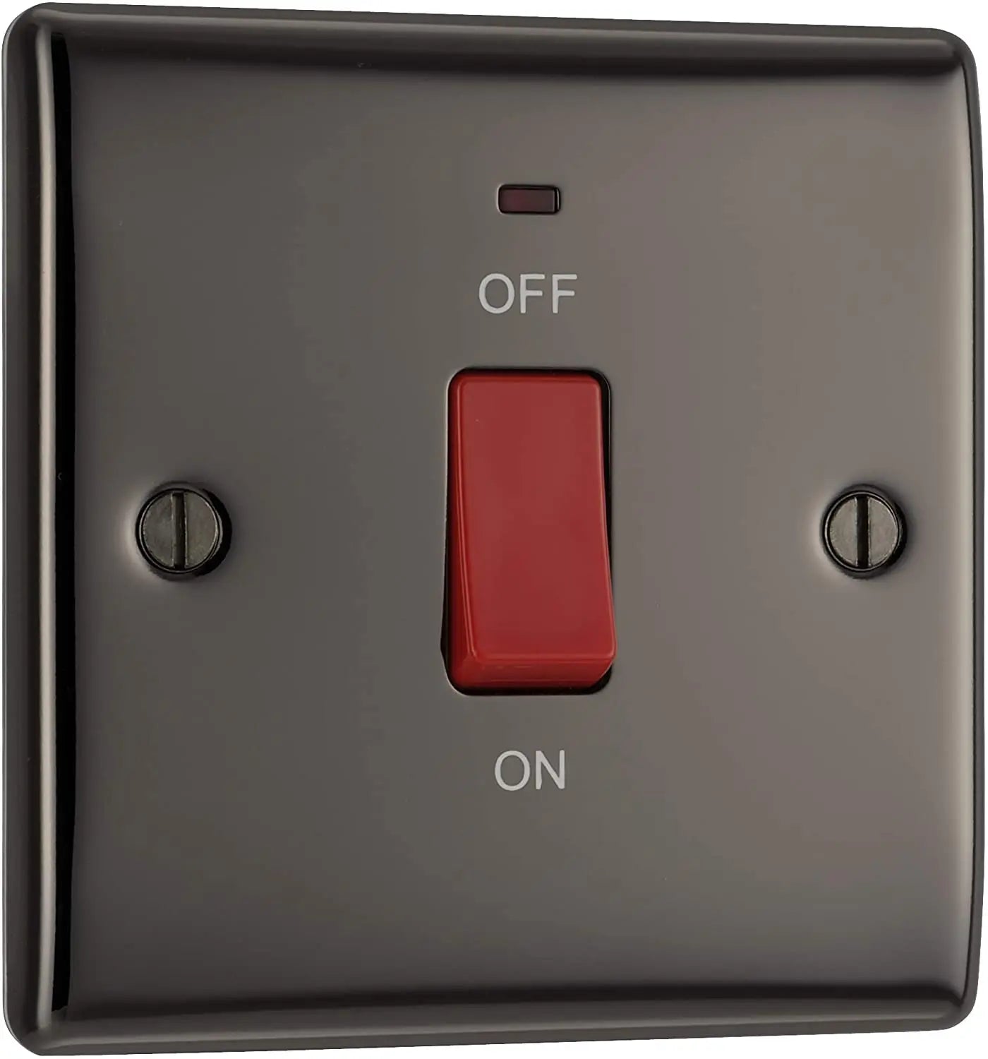 BG Nexus Metal 45 Amp Small DP Switch with Neon in Black Nickel - NBN74-01 BG (British General)