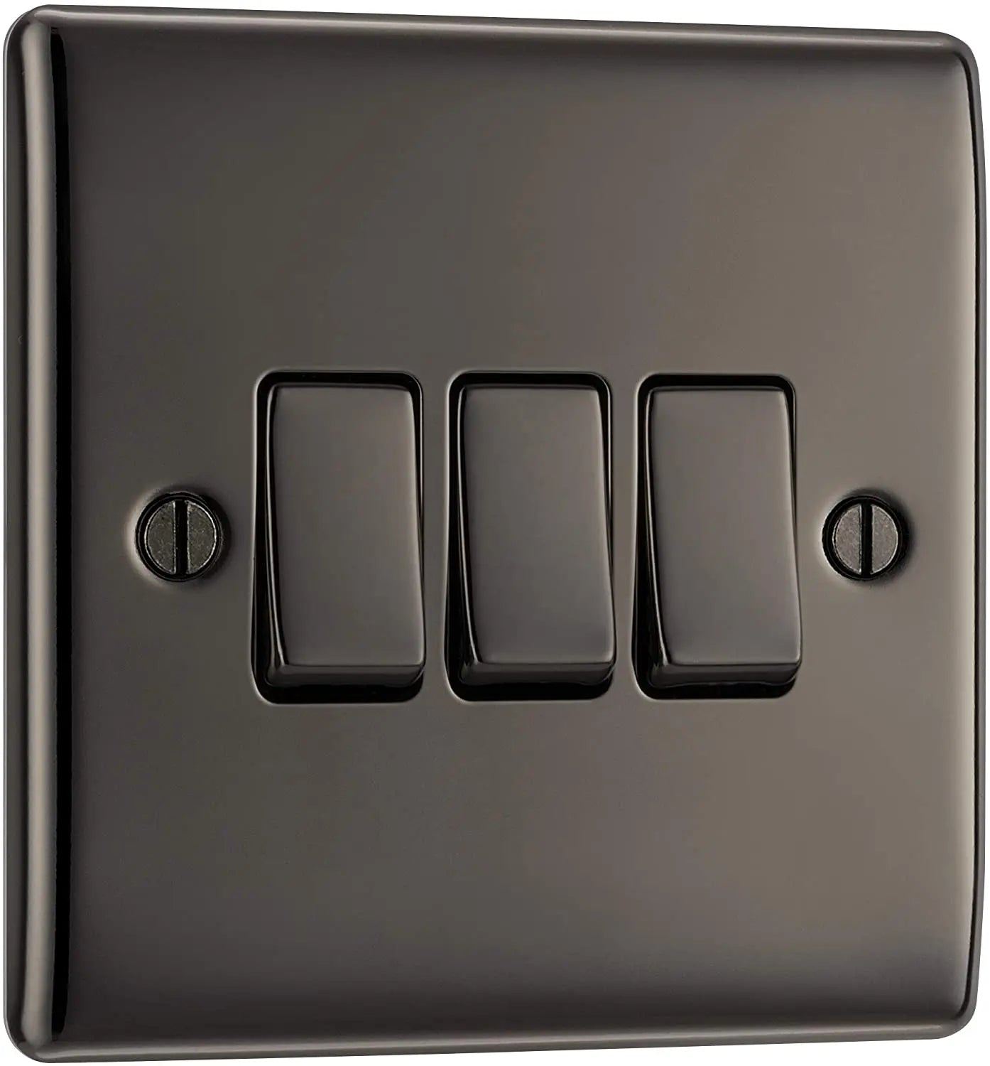 BG Nexus Metal 3 Gang Switch in Black Nickel - NBN43-01 BG (British General)