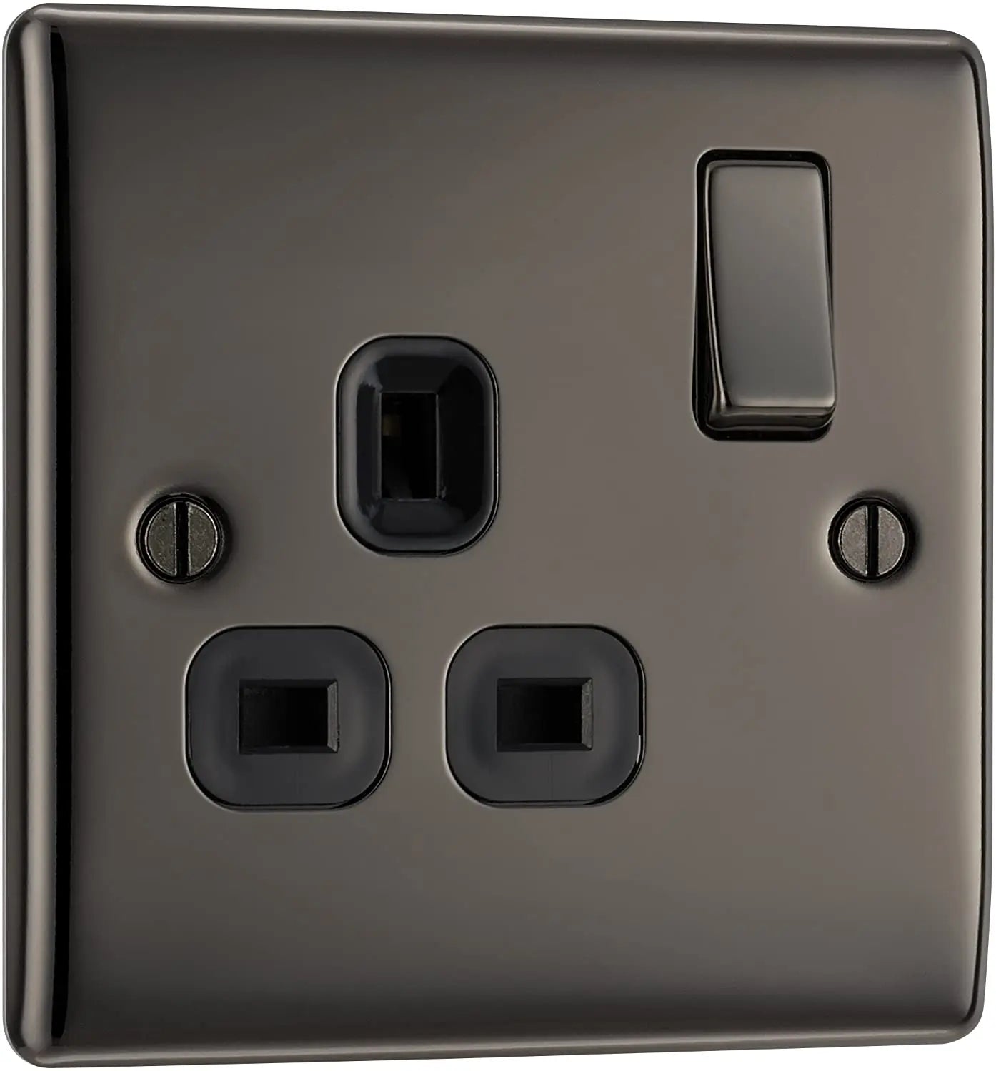 BG Nexus Metal Single Socket in Black Nickel with Black Inserts - NBN21B-01 BG (British General)
