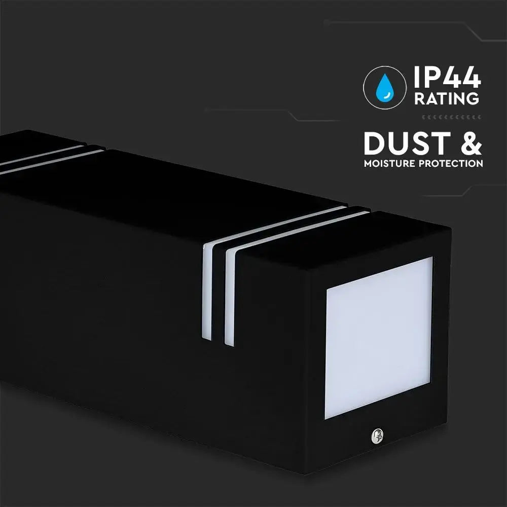 V-Tac Up Down GU10 2 Way Wall Fitting Square Stainless Steel Body Rectangle Light in Black V-Tac