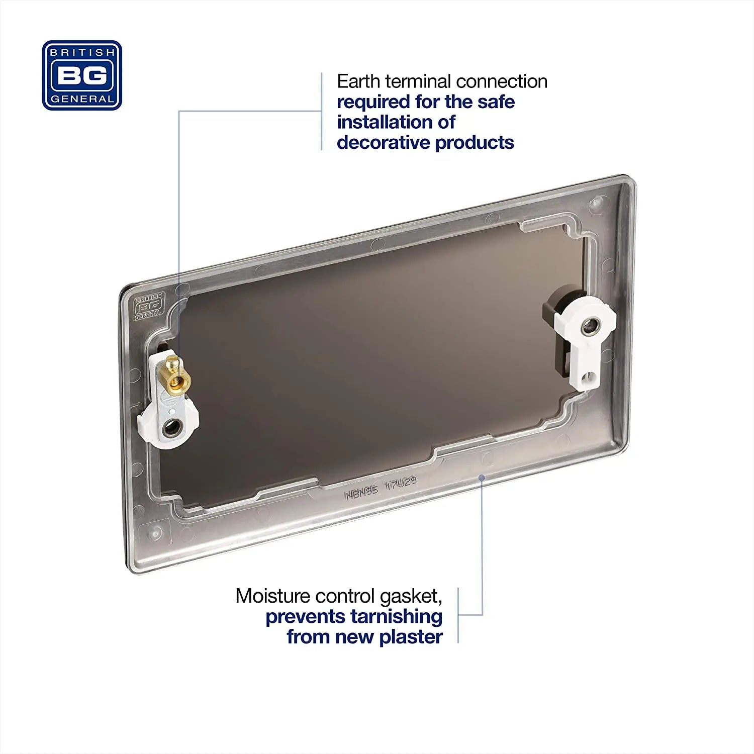 BG Nexus Metal Double Blanking Plate in Black Nickel - NBN95-01 BG (British General)