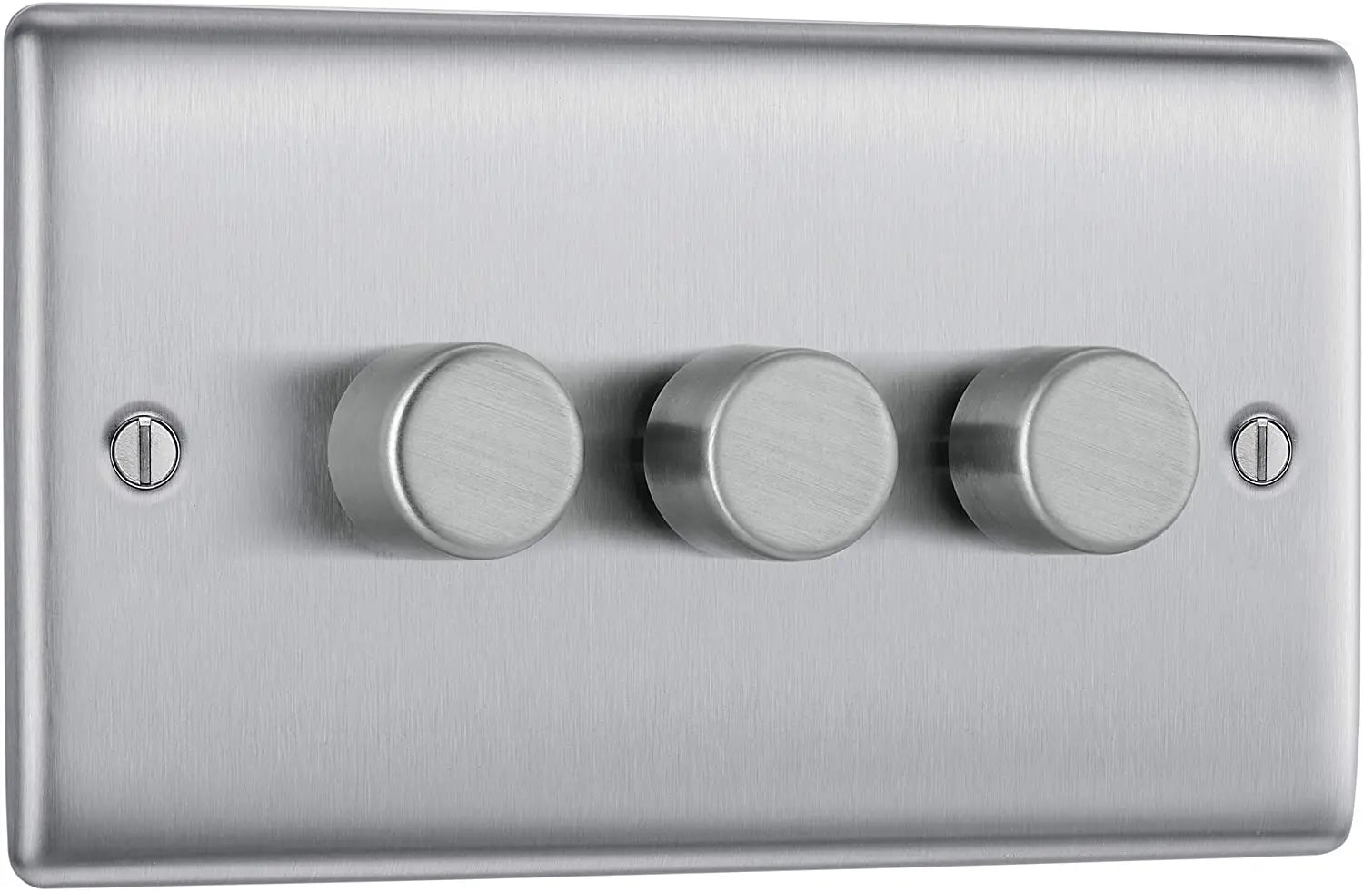 BG Nexus Metal 3 Gang Dimmer Switch in Brushed Steel - NBS83-01 BG (British General)