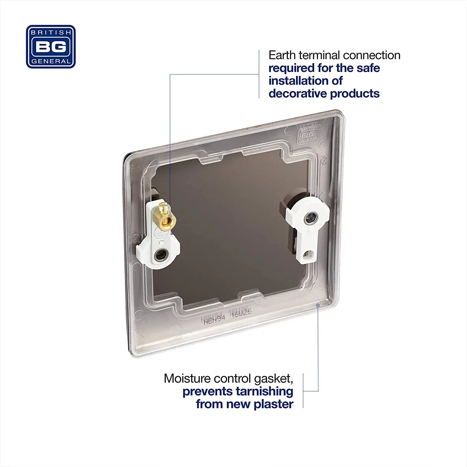 BG Nexus Metal Single Blanking Plate in Black Nickel - NBN94-01 BG (British General)