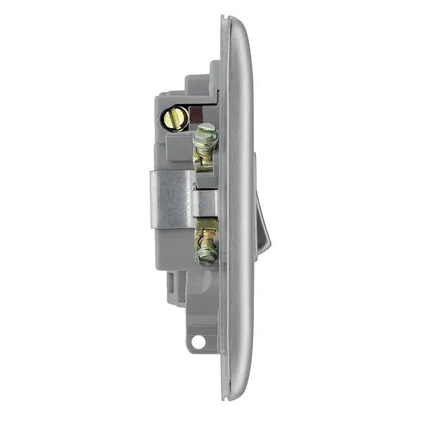 BG Nexus Metal Switched Fused Spur in Brushed Steel - NBS50-01 BG (British General)