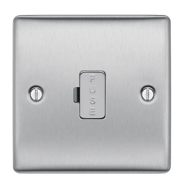 BG Nexus Metal Un-Switched Fused Spur in Brushed Steel - NBS54-01 BG (British General)