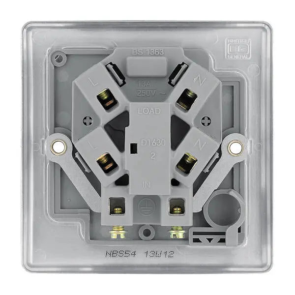 BG Nexus Metal Un-Switched Fused Spur in Brushed Steel - NBS54-01 BG (British General)