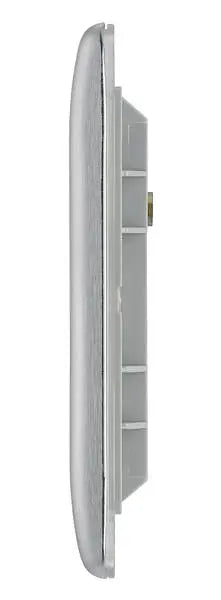 BG Nexus Metal 4 Gang Euro Module Front Plate in Brushed Steel - NBSEMR4-01 BG (British General)