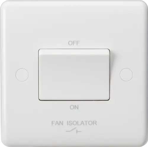 ML Curved Edge 10AX 3-Pole Fan Isolator Switch in White CU1100 ML Knightsbridge