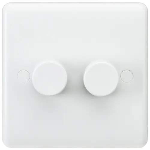 ML Curved Edge 2 Gang 40-400W Dimmer in White CU2162 ML Knightsbridge