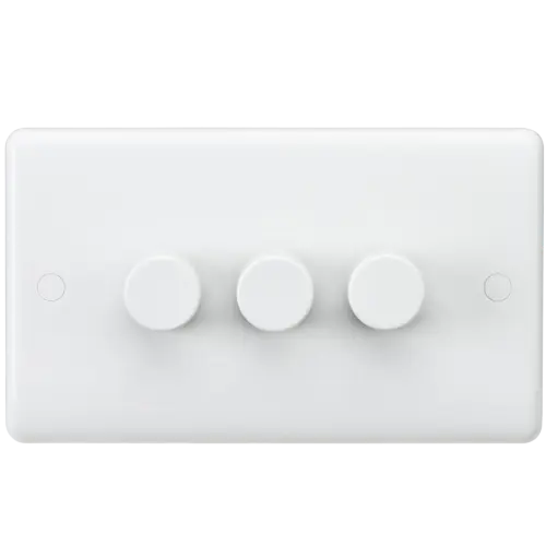 ML Curved Edge 3 Gang 40-400W Dimmer in White CU2163 ML Knightsbridge