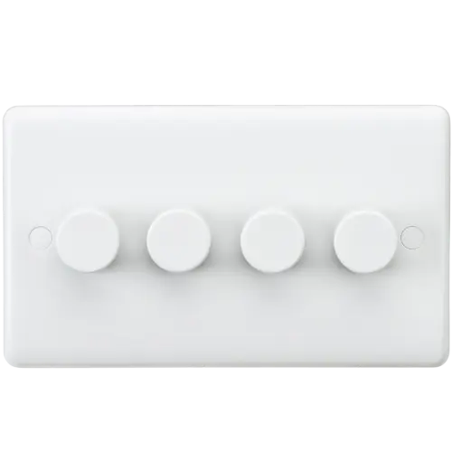ML Curved Edge 4 Gang 40-400W Dimmer in White CU2164 ML Knightsbridge