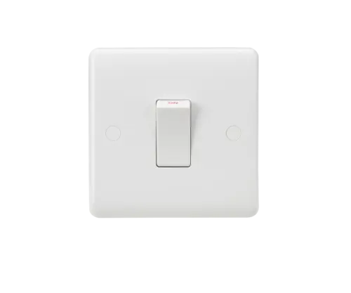 ML Curved Edge 45A 1 Gang Double Pole Switch (White Rocker) CU8331W ML Knightsbridge
