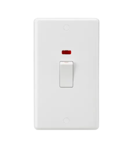 ML 45 Amp Vertical DP Switch with Neon in White CU8332NW ML Knightsbridge