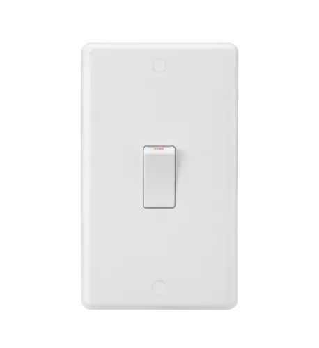 ML Curved Edge 45A 2 Gang Double Pole Vertical Switch in White CU8332W ML Knightsbridge