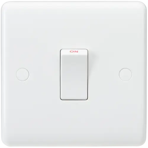 ML Curved Edge 20A Double Pole Switch In White in White CU8341 ML Knightsbridge