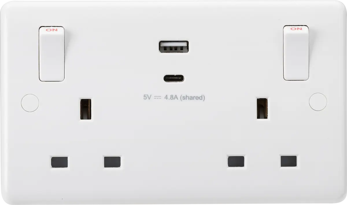 Dual USB C and A Double Socket