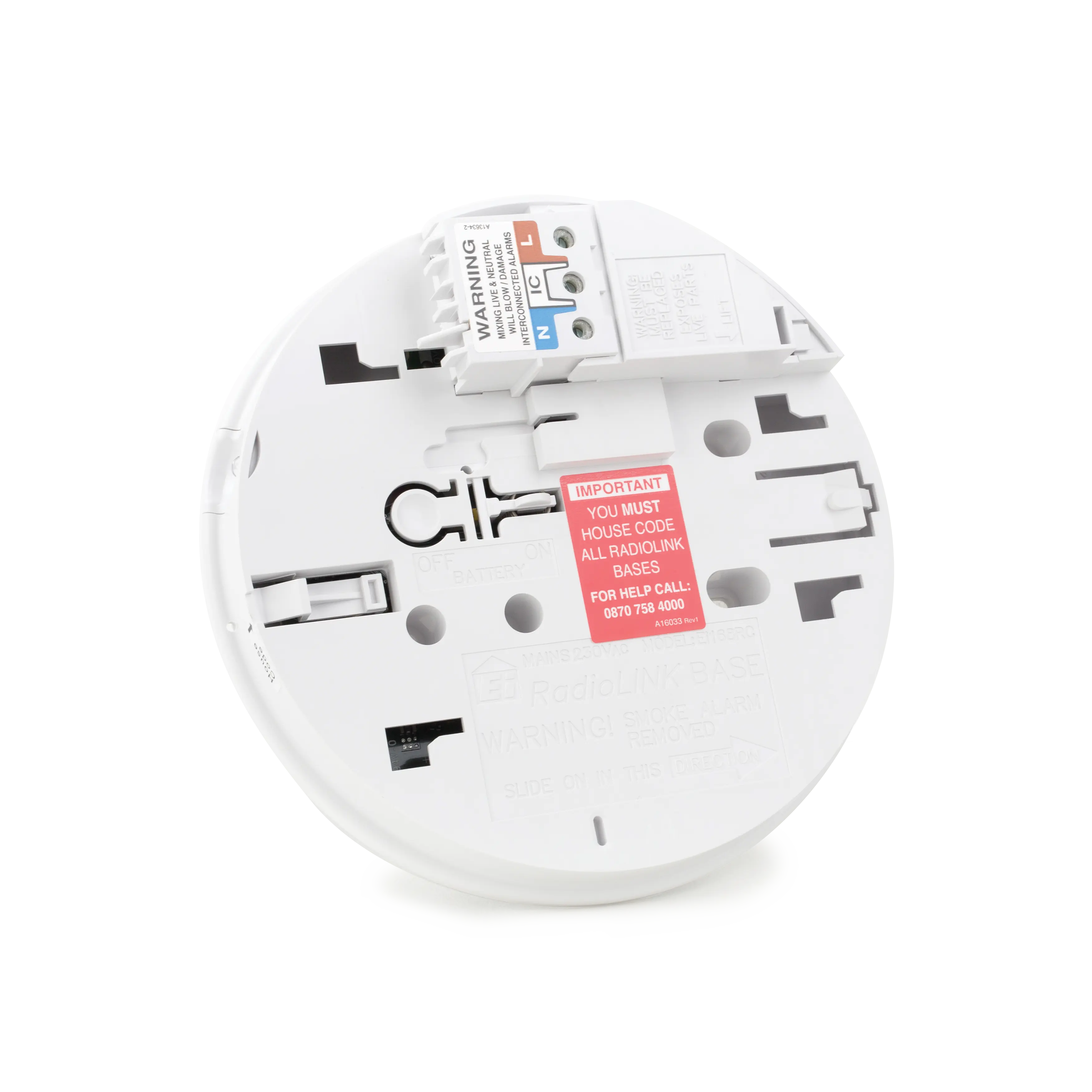 Aico Ei168RC RadioLINK Base Wired with Rechargeable Lithium Back-up Aico