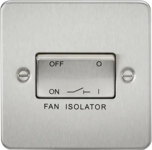 ML Flat Plate 3 Pole Fan Isolator Switch in Brushed Chrome ML Knightsbridge