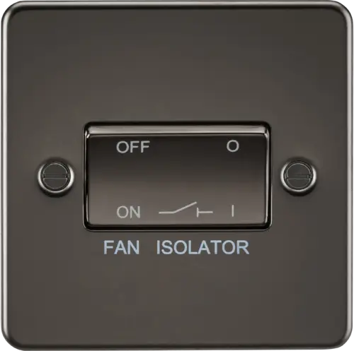 ML Flat Plate 10AX 3 Pole Fan Isolator Switch - Gunmetal ML Knightsbridge