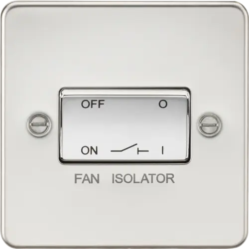 ML Flat Plate 10AX 3 Pole Fan Isolator Switch - Polished Chrome ML Knightsbridge