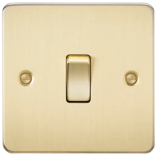 ML Flat Plate 10AX 1 Gang Intermediate Switch - Brushed Brass ML Knightsbridge
