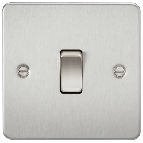 ML Flat Plate 1 Gang Intermediate Switch in Brushed Chrome ML Knightsbridge