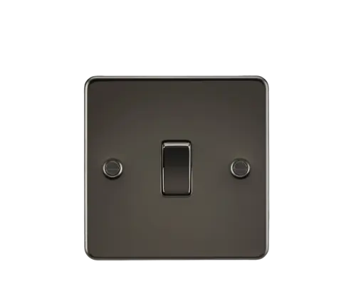 ML Flat Plate 10AX 1 Gang Intermediate Switch - Gunmetal ML Knightsbridge