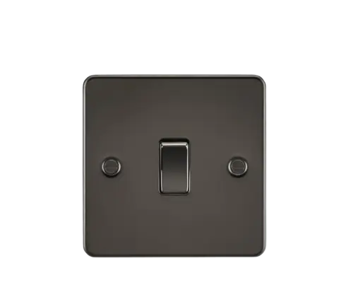 ML Flat Plate 10A 1 Gang 2 Way Switch - Gunmetal ML Knightsbridge