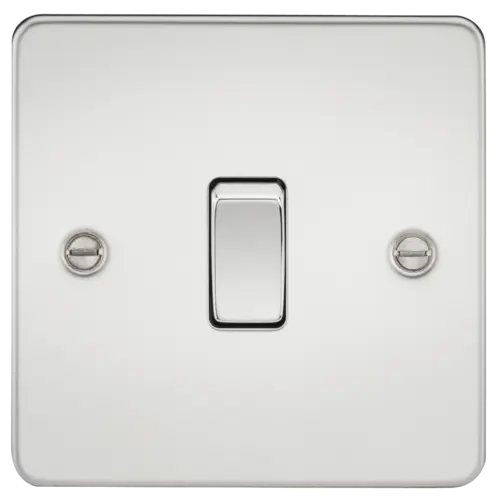 ML Flat Plate 10AX 1 Gang 2 Way Switch - Polished Chrome ML Knightsbridge