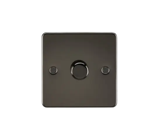 ML Flat Plate 1 Gang 2 way 10-200W (5-150W LED) Trailing Edge Dimmer - Gunmetal ML Knightsbridge