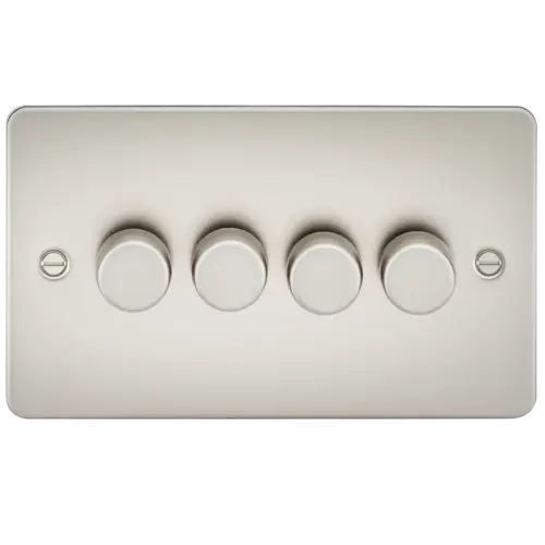 ML Flat Plate 4 Gang 2 Way 10-200W (5-150W LED) Trailing Edge Dimmer - Pearl ML Knightsbridge