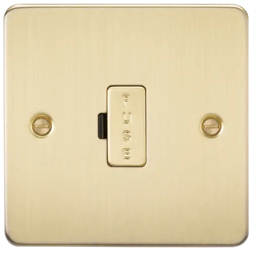 ML Flat Plate 13A Fused Spur Unit - Brushed Brass ML Knightsbridge