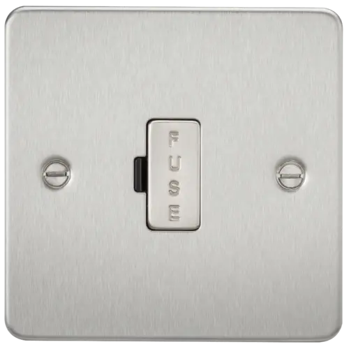 ML Flat Plate 13A Unswitched-Fused Spur Unit - Brushed Chrome ML Knightsbridge