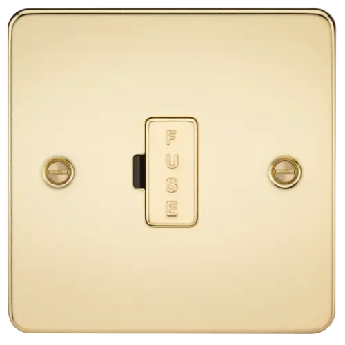 ML Flat Plate 13A Fused Spur Unit - Polished Brass ML Knightsbridge